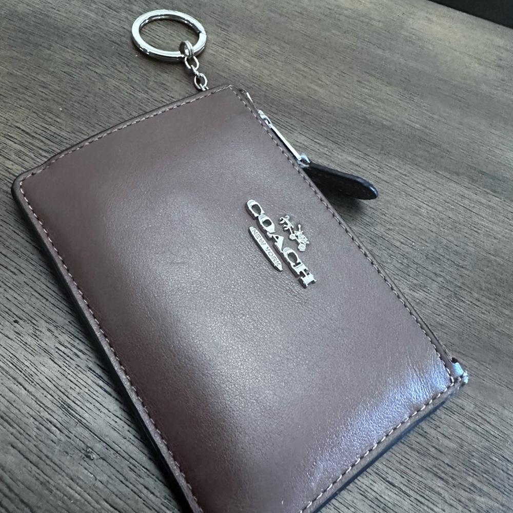 Coach Dark Brown leather ID holder